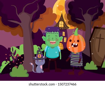kids with costume halloween image