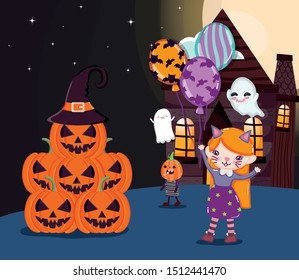 kids with costume halloween image