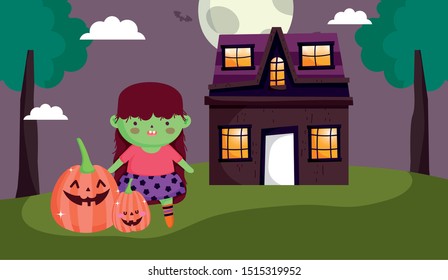 kids with costume halloween image