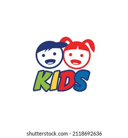 Kids-Paar-Kopf-Vektorlogo-Design