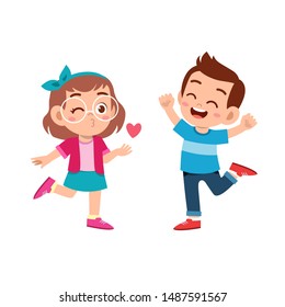 kids couple in love vector illustration