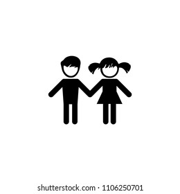 Kids couple vector icon