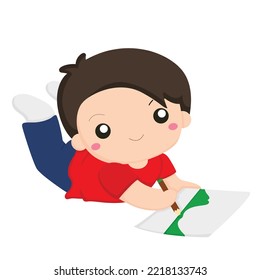 Kids Crafting and Painting Illustration Vector Clipart