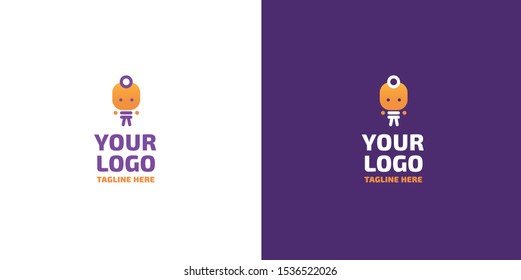 Kids creative children character vector logo design education smart