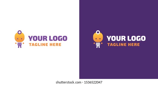 Kids creative children character vector logo design education