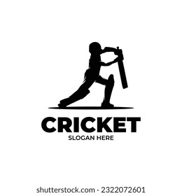 Diseño del logo de un jugador de cricket infantil