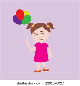 Los niños lloran cuando el globo se pierde