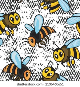 kids cute bugs vector seamless pattern. For kids textile, wrapping paper, graphic tees and more