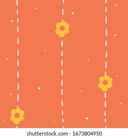 Kids süße nahtlose Muster mit handgezeichneten Blumen für Druck, Textilien, Bekleidung. Moderner, mädchenhafter Hintergrund.