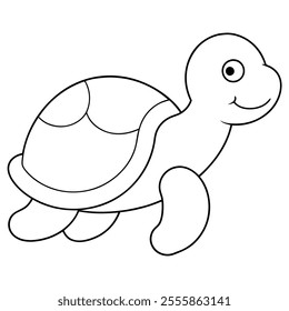 kids cute turtle coloring page