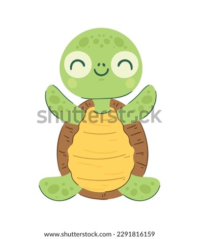 Kids Cute Turtle Toy over white