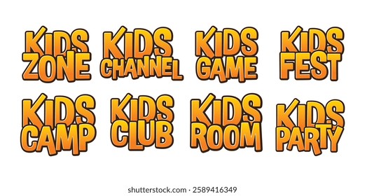 kids cute typography text with playful comic style