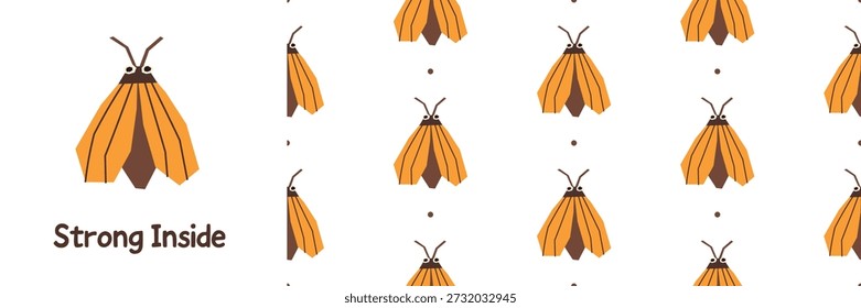 Kids cutout insect moth bug naive playful. Playful moth card for kids decor and greetings.