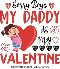 Kids and Daddy valentine's Day T-Shirt, Daughter and Daddy, son and mom