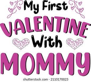 Kids and Daddy valentine's Day T-Shirt, Daughter and Daddy, son and mom