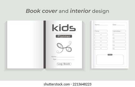 Kids daily planner log book ready for upload to KDP or print