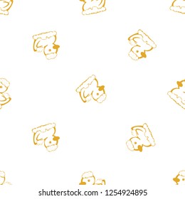 Kids daily routine cartoon seamless pattern with bath rubber duck. Cute modern flat vector illustration on white background