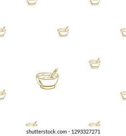 Kids daily routine cartoon seamless pattern with meal. Cute modern flat vector illustration on white background