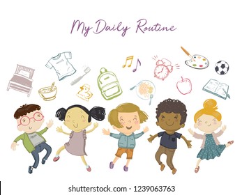 Children Daily Routine Icon Images Stock Photos Vectors Shutterstock