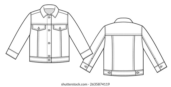 Kids denim jacket illustration design