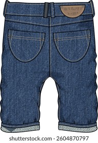 Kids denim pant, denim short, wash effects.