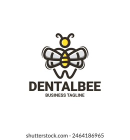 Vector de logotipo de abeja dental para niños