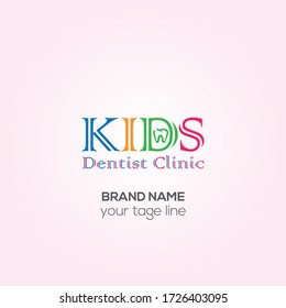 Kids Dental Clinic vector logo design, Kids Dentist healthcare creative logo design