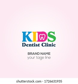 Kids Dental Clinic vector logo design, Kids Dentist healthcare creative logo design