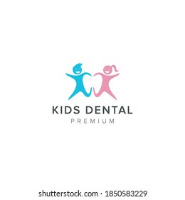 Kids Dental Logo Vector Icon