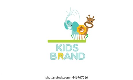 Kids dental  vector logo template. Dentist brand identity. Kids' tooth paste label