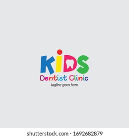 Kids Dentist vector logo, Kids dentist clinic vector logo design 