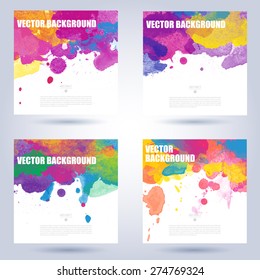 kids design flyer brush layout book vector water series of multicolored poster guide with watercolour dye splash conceptual scene ideal for several user design for marketing documents ad and placards
