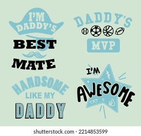 Kids design for mother's or father's  day.... Everyday . Editable Colors and high quality vectors.