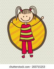 Kids design over beige background, vector illustration