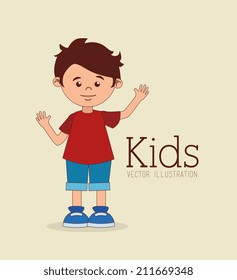 Kids design over beige background, vector illustration