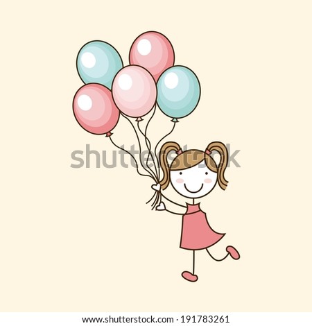 Kids design over beige background, vector illustration