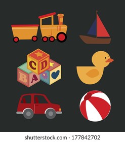 kids design over black  background vector illustration