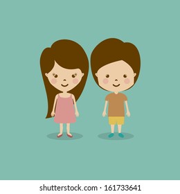 kids design over blue background vector illustration