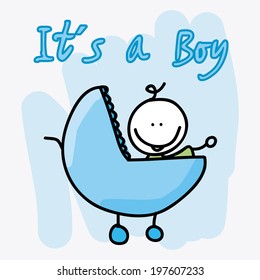 Kids design over blue background, vector illustration
