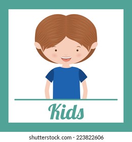 Kids design over blue background, vector illustration