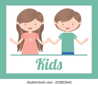 Kids design over blue background, vector illustration