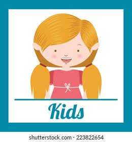 Kids design over blue background, vector illustration