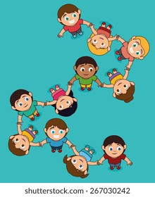 Kids design over blue background, vector illustration.