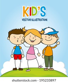 Kids design over blue background,vector illustration