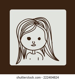 Kids design over brown background, vector illustration
