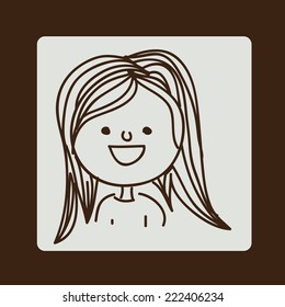 Kids design over brown background, vector illustration