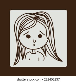 Kids design over brown background, vector illustration