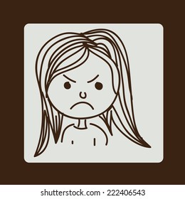 Kids design over brown background, vector illustration