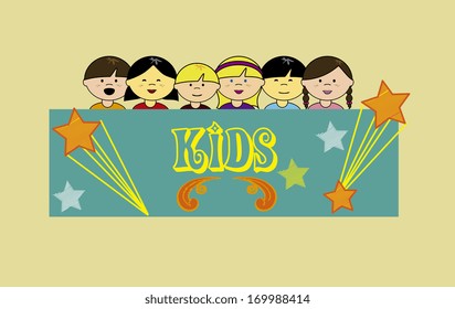 kids design over cream  background vector illustration