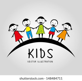 kids design over gray background vector illustration 